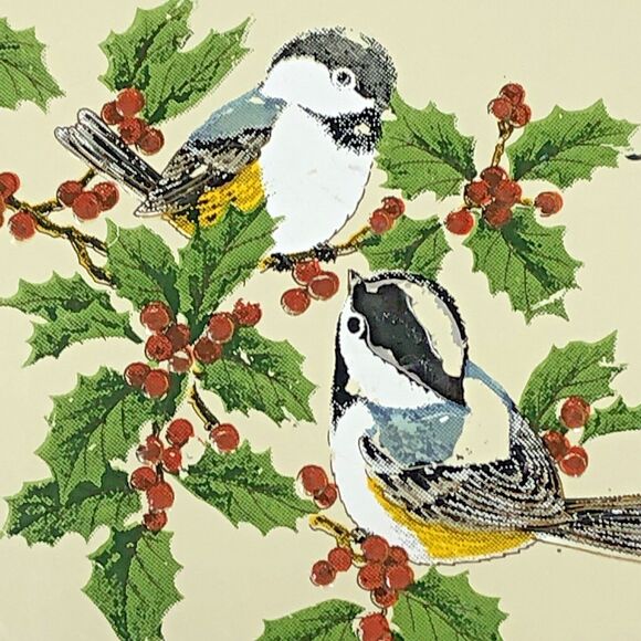 Otagiri Christmas Lacquerware Tray Vintage Sparrow Holly Holiday Trinket Dish - Picture 3 of 9